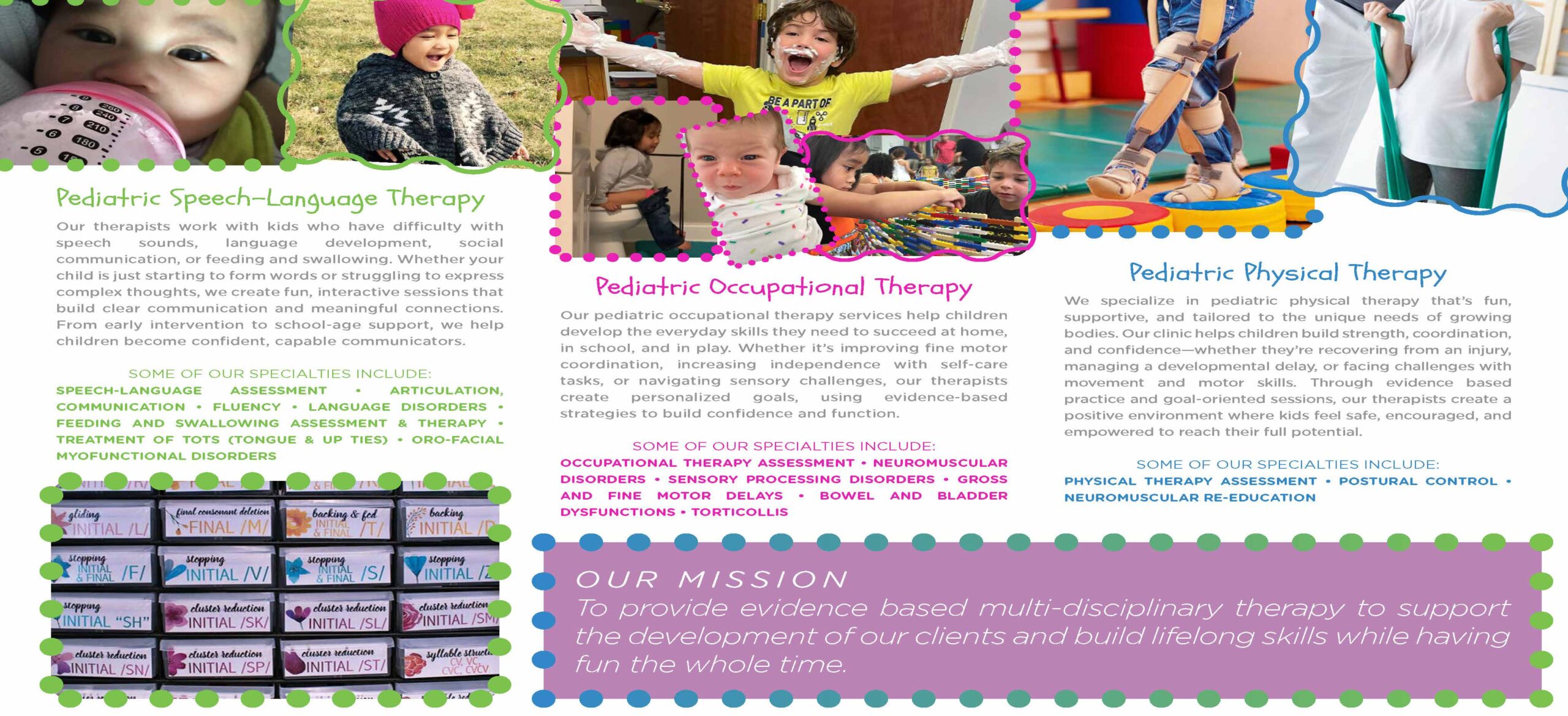 MOVEMENT MATTERS PEDIATRIC THERAPYTrifold Brochure Design ~ Interior